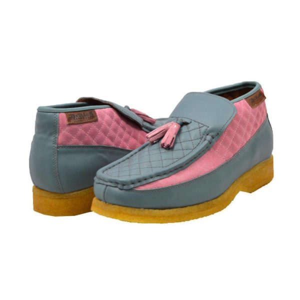 British Walkers Prince Men s Gray and Pink Leather With Pink Tassel For Discount