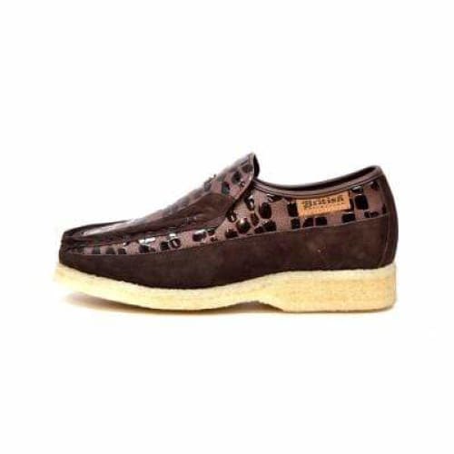 British Walkers Stone Men s Brown Pattern Leather Crepe Sole Slip On Shoes Online Hot Sale