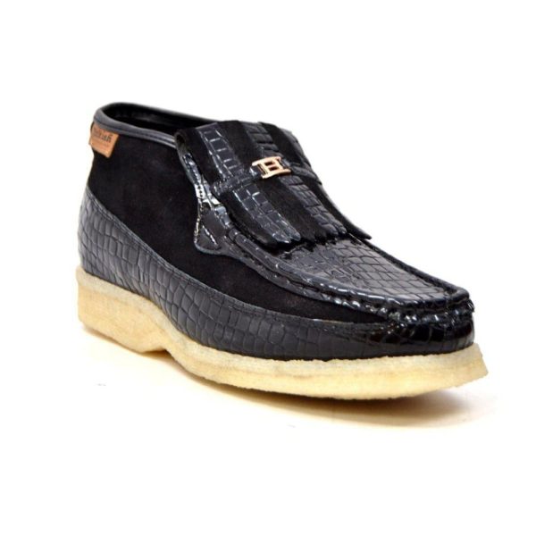 British Walkers Apollo Croc Men s Crocodile Leather and Suede Slip On Crepe Sole Online now