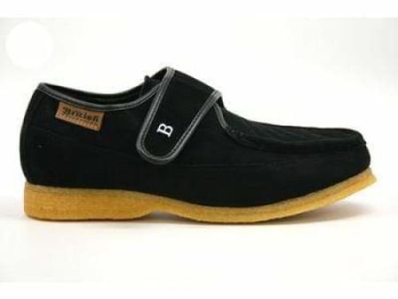 British Walkers Royal Old School Men s Black Leather and Suede Slip Ons For Cheap