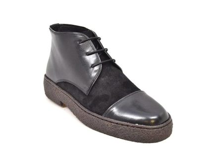 British Walkers Playboy Cap Toe Men s Black Leather and Suede High Tops Hot on Sale