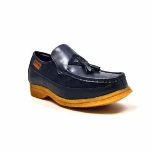 British Walkers Brooklyn Men s Navy Blue Leather and Suede Crepe Sole Slip On Supply