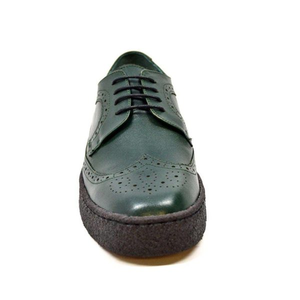 British Walkers Playboy Originals Wingtip Low Cut Men s Hunter Green Leather Oxfords For Discount