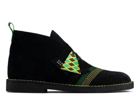 Clarks Originals Desert Boot Jamaican Bee Men s Black Multi Suede 26155917 Discount