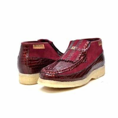 British Walkers Apollo Croc Men s Burgundy Crocodile Leather and Suede Crepe Sole on Sale