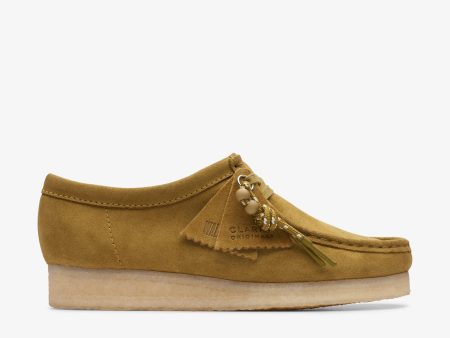 [26173241] Womens CLARKS WALLABEE - MID GREEN SDE on Sale