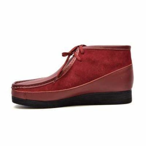 British Walkers New Castle Wallabee Boots Men s Red Leather and Suede Discount