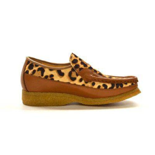 British Walkers Power Cheetah Design Men s Leather Custom Made Slip Ons Online