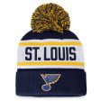 St. Louis Blues Ladies Note Pom Knit Navy White Supply