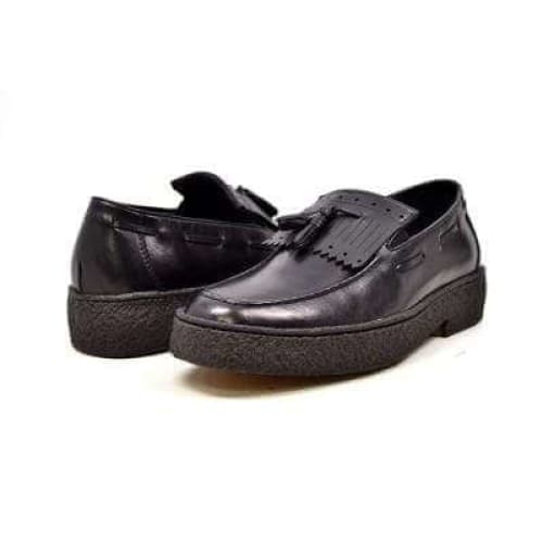 British Walkers Playboy Cruise Men s Black Leather Slip On w Tassle Cheap