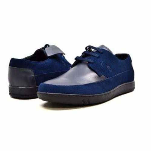 British Walkers Bristol Bally Style Navy Blue Men s Leather and Suede Cheap