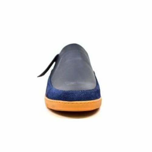 British Walkers Norwich Bally Style Men s Navy Blue Suede and Leather Slip Ons on Sale