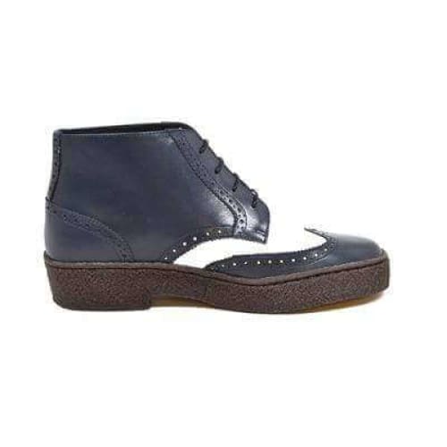 British Walkers Wingtip Two Tone Men s Navy and White Leather Discount