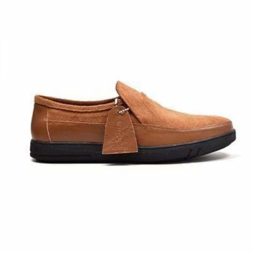 British Walkers Canterbury Men s Tan Leather and Suede Slip On Hot on Sale