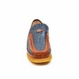 British Walkers Harlem Men s Blue and Tan Leather Crepe Sole Slip On Shoes For Sale