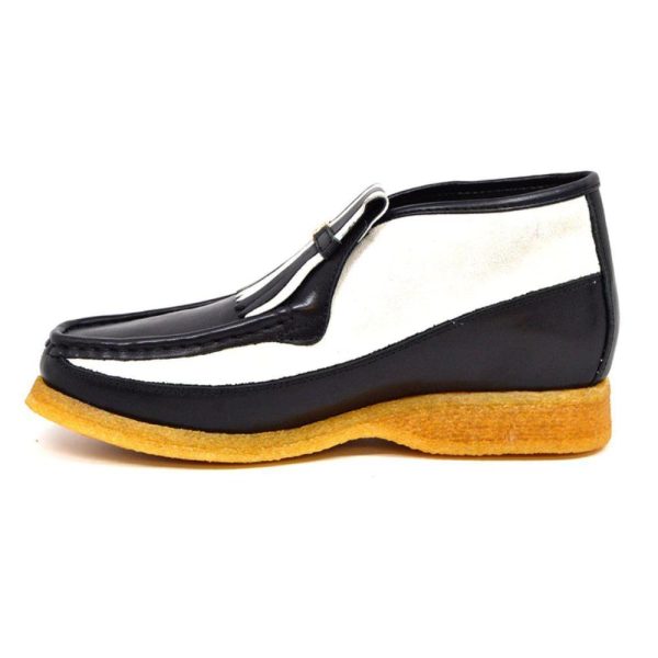 British Walkers Apollo Men s Black and White Leather Slip On Online Hot Sale