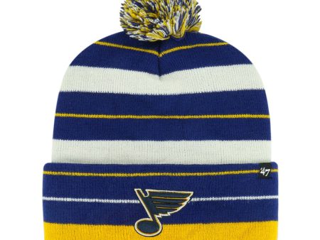 ST. LOUIS BLUES 47  NOTE POWER LINE STRIPED POM KNIT BEANIE - MULTI Discount