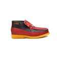 British Walkers Freedom Red Fabric Pattern Men s Leather and Suede Slip On For Sale