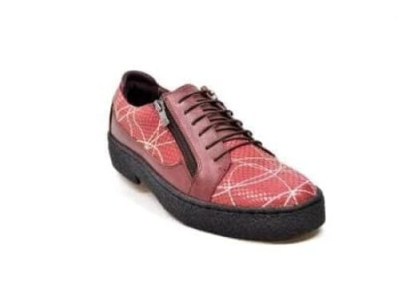 British Walkers Men s Red Snake Skin Leather w Linear Design Cheap