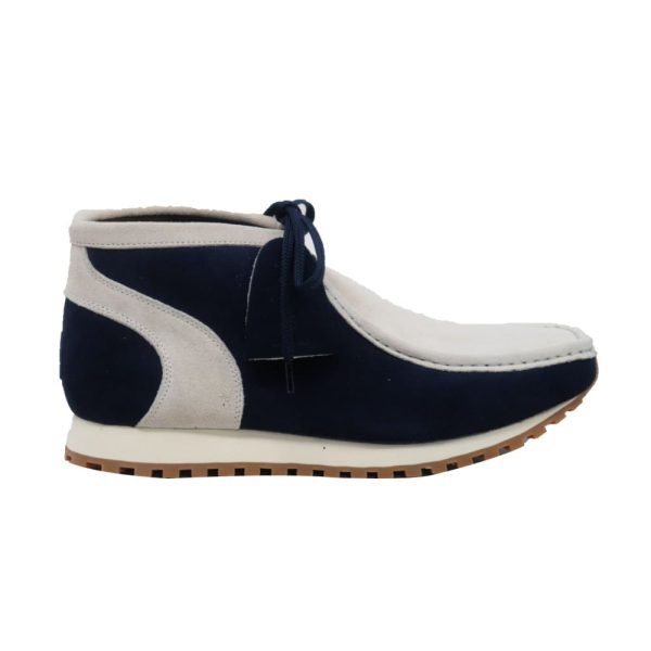 British Walkers New Castle GT Wallabee Boots Men s Navy and Beige Suede Online Sale