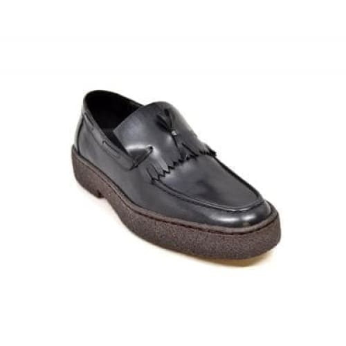 British Walkers Playboy Cruise Men s Black Leather Slip On w Tassle Cheap