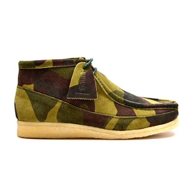 British Walkers Walker 100 Wallabee Boots Men s Green Camo Leather and Suede High Tops Discount