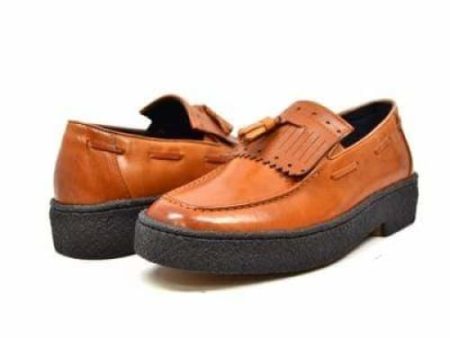 British Walkers Playboy Cruise Men s Cognac Leather Slip On Discount