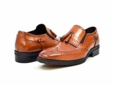 British Walkers Rick Men s Cognac Leather Slip On Online Sale