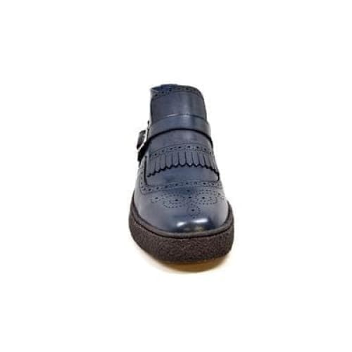 British Walkers Playboy Manhattan Wingtip Men s Navy Blue Leather Cheap