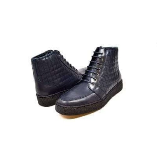 British Walkers Extreme Navy Blue Leather High Top with Crepe Sole High Tops Online Sale