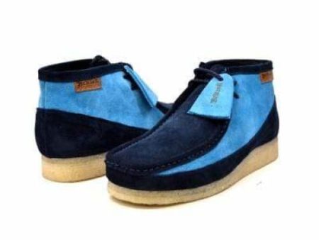 British Walkers Walker 100 Wallabee Boots Men s Navy and Sky Blue Suede Sale