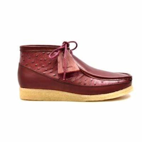 British Walkers Walker 100 Wallabee Boots Men s Burgundy Ostrich Leather Online