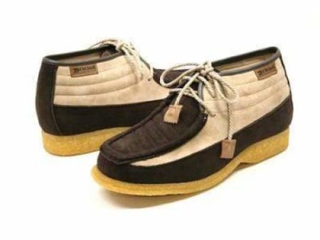 British Walkers Castle Men s Beige and Brown Suede Three Quarter Lace Up Shoes Online