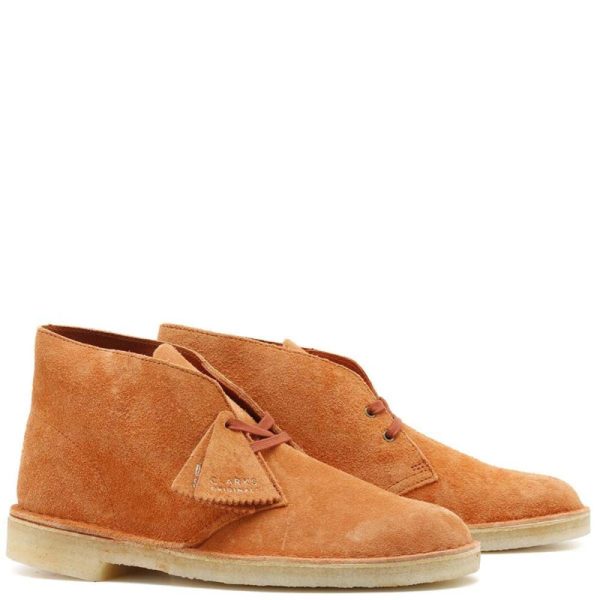 Clarks Originals Desert Boots Men s Ginger Orange Suede 26154730 Hot on Sale