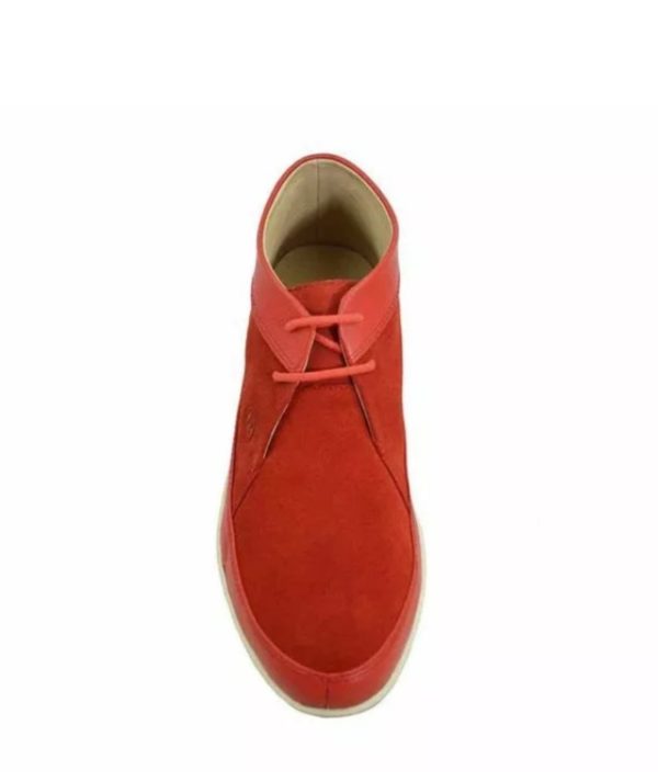 Johnny Famous Bally Style Central Park Men s Red Leather and Suede High Tops Online Sale