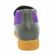 British Walkers Checkers Men s Gray and Purple Leather and Suede Slip On Online Hot Sale