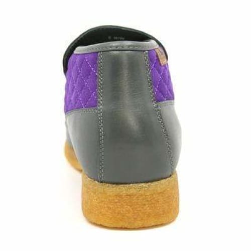 British Walkers Checkers Men s Gray and Purple Leather and Suede Slip On Online Hot Sale