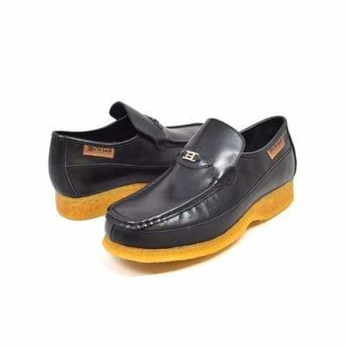 British Walkers Power Men s Black Leather Crepe Sole Slip Ons For Sale