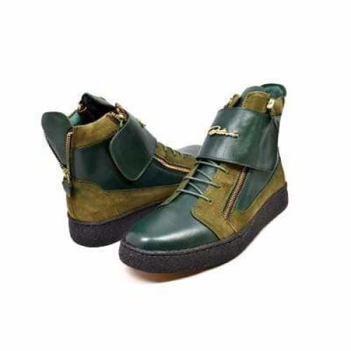 British Walkers Empire Men s Green Leather Crepe Sole High Tops For Cheap