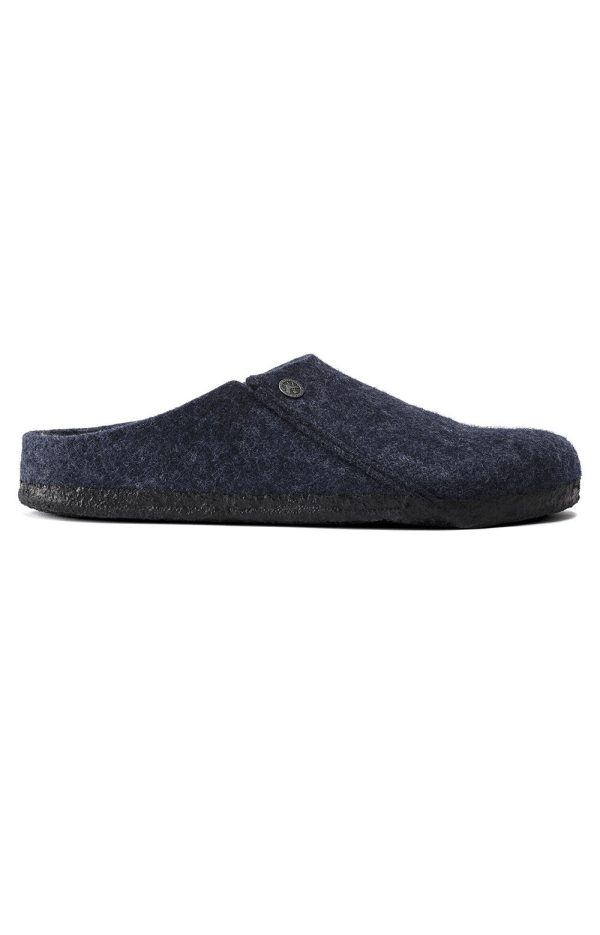 Birkenstock Zermatt Shearling Dark Blue Wool Felt Slippers 1017535 Sale