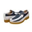 British Walkers Harlem Men s Blue and White Leather With Crepe Sole Sale