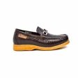 British Walkers Chain Men s Brown Crocodile Leather Slip On Loafers on Sale