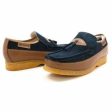 British Walkers King Men s Old School Navy and Tan Suede Slip On Shoes on Sale