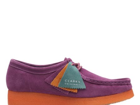 [26168645] Womens CLARKS WALLABEE - PURPLE SDE COMBI Online Sale