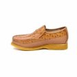 British Walkers Harlem Men s Cognac Tan Leather Crepe Sole Slip On Shoes Discount