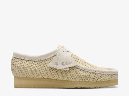 [26175849] Mens CLARKS WALLABEE - OFF WHITE MESH For Cheap