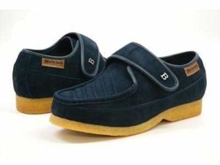 British Walkers Royal Old School Men s Navy Blue Leather and Suede Slip Ons Online Sale