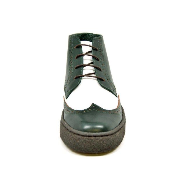 British Walkers Men s Wingtip Green & White Leather Online Hot Sale