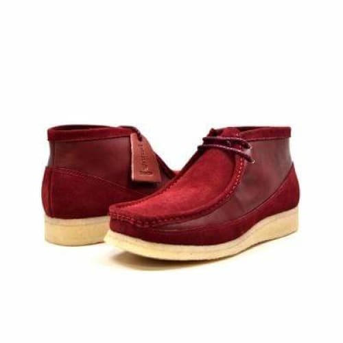 British Walkers Walker 100 Wallabee Boots Men s Burgundy Suede and Leather For Sale