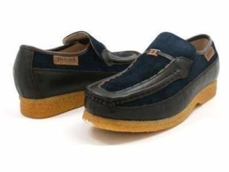 British Walkers Power Men s Navy and Brown Suede Old School Slip On on Sale